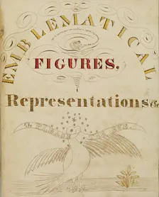 Title page: "Emblematical Figures, Representations and Etc. to Please the Eye", 1826-1827. Creator: Justus Dalee