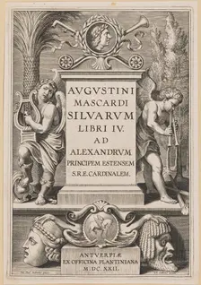 Title Page for Agostino Mascardi, Silvarium Libri IV, 1622. Creator: Theodoor Galle