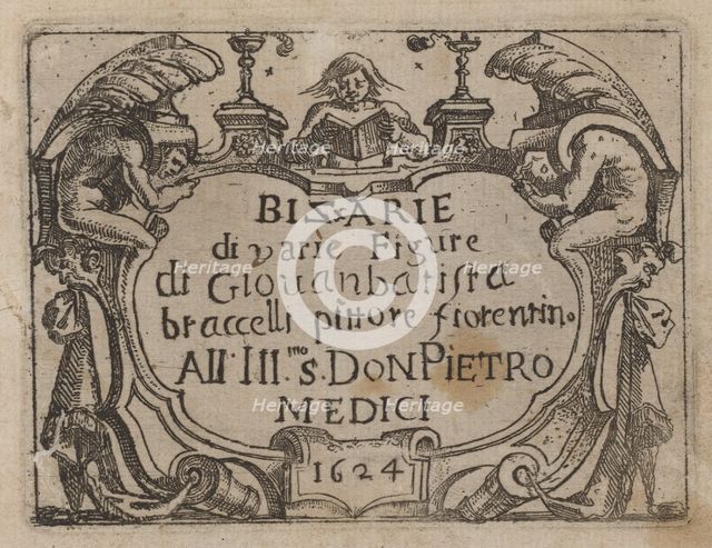Title Page for "Bizzarie di varie Figure", 1624. Creator: Giovanni Battista Bracelli.