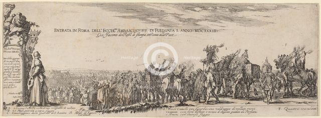 Title Page for "Entry into Rome of His Excellency the Polish Ambassador", 1633. Creator: Stefano della Bella.