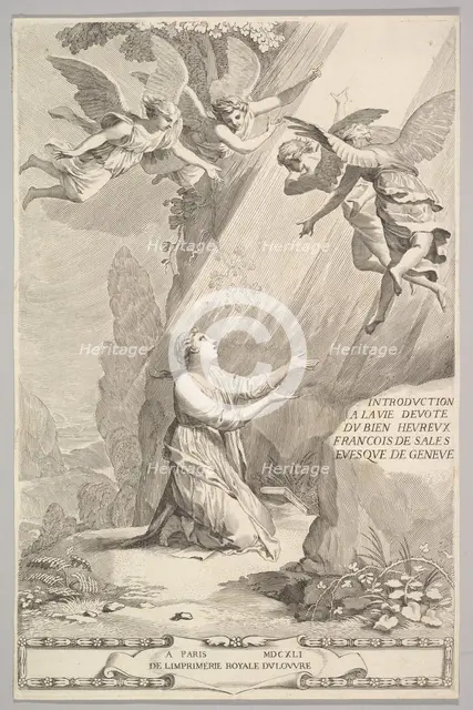 Title page for François de Sales, Introduction à la vie dévote, 1641. Creator: Claude Mellan.