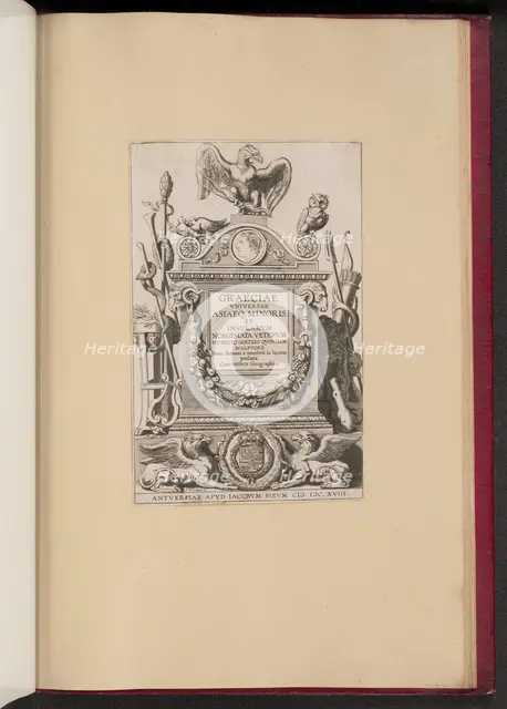 Title Page for Hubert Goltzius, Graeciae Vniversae Asiaeq. Minoris et Insularum Nomismata, 1618. Creator: Michel Lasne.