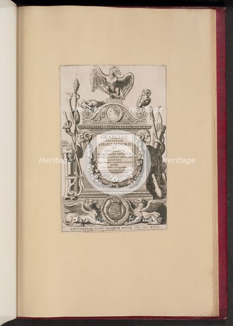 Title Page for Hubert Goltzius, Graeciae Vniversae Asiaeq. Minoris et Insularum Nomismata, 1618. Creator: Michel Lasne.