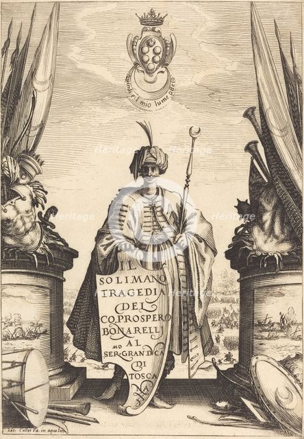 Title Page for "Il Solimano", 1620. Creator: Jacques Callot.