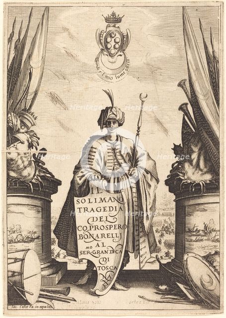 Title Page for "Il Solimano", 1620. Creator: Jacques Callot.