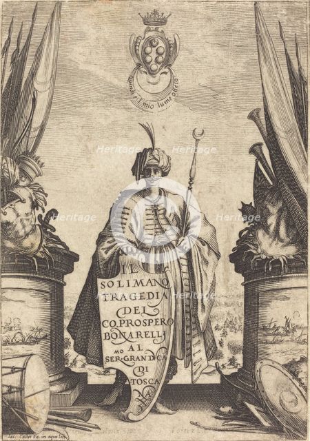 Title Page for "Il Solimano", 1620. Creator: Jacques Callot.