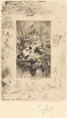 Title Page for "Lettres de Mon Moulin", c. 1885. Creator: Felix Hilaire Buhot