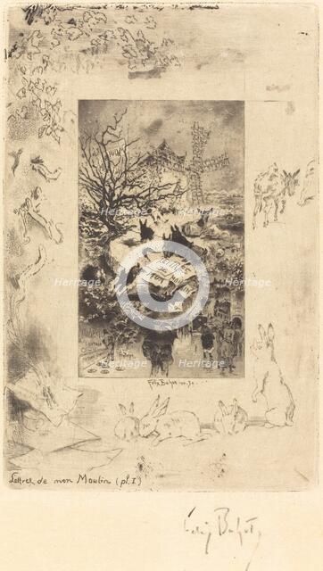 Title Page for "Lettres de Mon Moulin", c. 1885. Creator: Felix Hilaire Buhot.