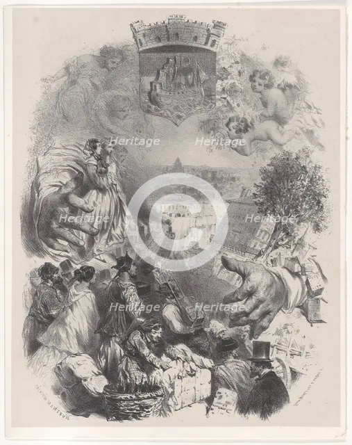 Title Page for Les Artistes Anciens & Modernes, Vol. IX, ca. 1848-62. Creator: Célestin Nanteuil.