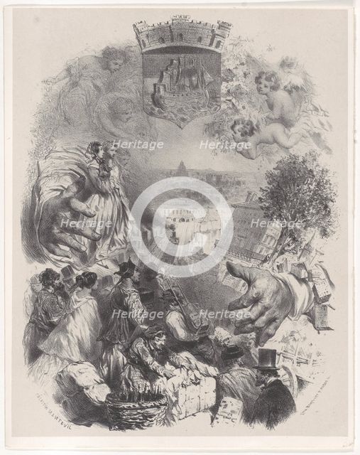 Title Page for Les Artistes Anciens & Modernes, Vol. IX, ca. 1848-62. Creator: Célestin Nanteuil.