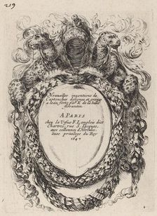 Title Page for "Nouvelles inventions de Cartouches", 1647. Creator: Stefano della Bella