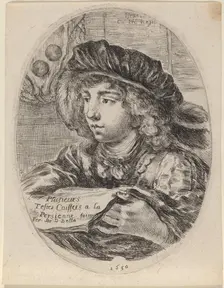 Title Page for "Plusieurs Testes Coiffées a la Persienne", 1650. Creator: Stefano della Bella