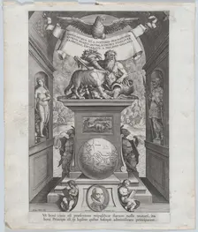 Title page for Roman Emperors on Horseback ca. 1587-89. Creator: Adriaen Collaert