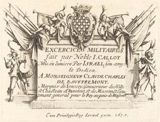 Title Page for "The Military Exercises", 1634/1635. Creator: Jacques Callot