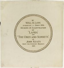 Title Page for the "Odes and Sonnets of John Keats", n.d. Creator: Will H. Low