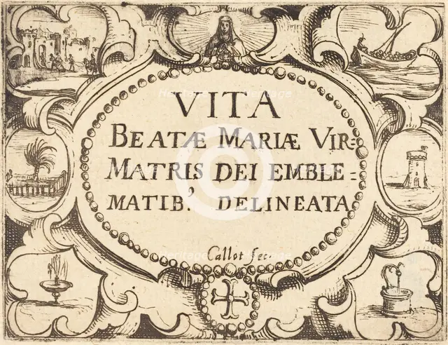 Title Page for "The Life of the Virgin in Emblems". Creator: Jacques Callot.
