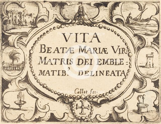 Title Page for "The Life of the Virgin in Emblems". Creator: Jacques Callot.