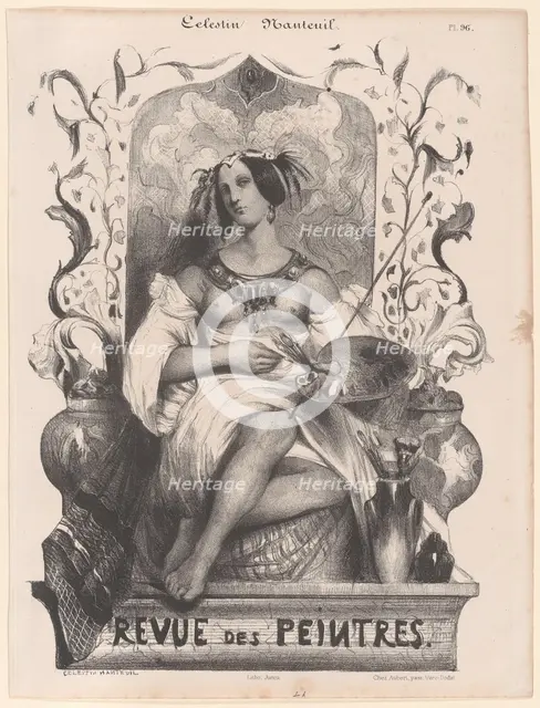 Title Page for the Revue de Peintres, 1835. Creator: Célestin Nanteuil.