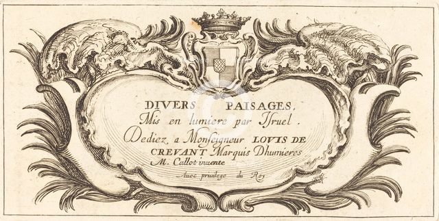 Title Page for "Various Landscapes", 1635 or after. Creator: Unknown.