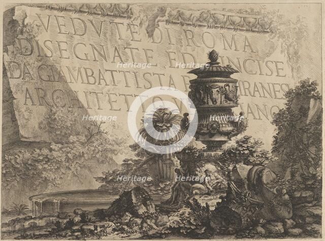 Title-page for 'Vedute di Roma'..., 1760-78. Creator: Giovanni Battista Piranesi.