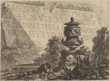 Title-page for Vedute di Roma .., 1760-78. Creator: Giovanni Battista Piranesi