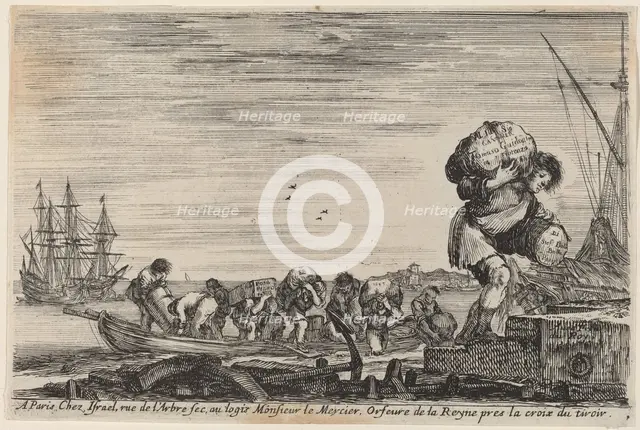 Title Page for "Views of the Ports of the Sea", 1647. Creator: Stefano della Bella.