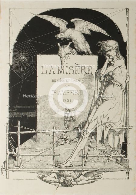 Title Page from Misery, 1851. Creator: Charles Rambert.