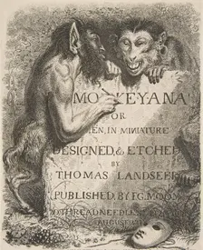 Title Page, from Monkey-ana, or Men in Miniature, 1827., 1827. Creator: Thomas Landseer