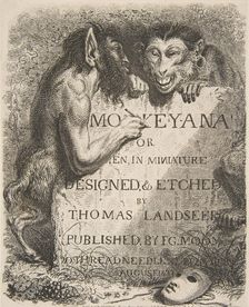 Title Page, from Monkey-ana, or Men in Miniature, 1827., 1827. Creator: Thomas Landseer
