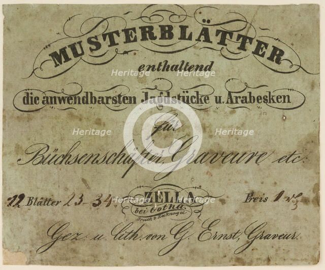 Title page from a book on firearms, ca. 1849-50. Creator: Gustave Ernst.