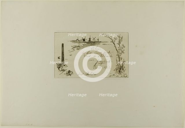 Title Page, from Cahier de six eaux-fortes, vues de Hollande, 1862. Creator: Johan Barthold Jongkind.