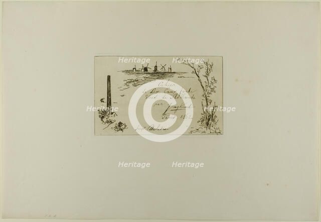 Title Page, from Cahier de six eaux-fortes, vues de Hollande, 1862. Creator: Johan Barthold Jongkind.