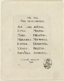Title Page, from Der VII Planeten, n.d. Creator: Conrad Meyer