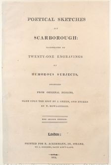 Title Page, from "Poetical Sketches of Scarborough", 1813., 1813. Creators: Thomas Rowlandson, Joseph Constantine Stadler, J. Bluck