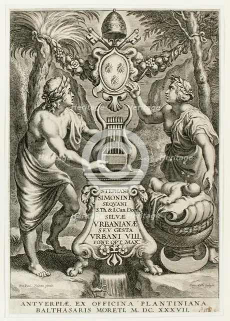Title page from Silvae Urbanianae, 1637. Creator: Cornelis Galle I.
