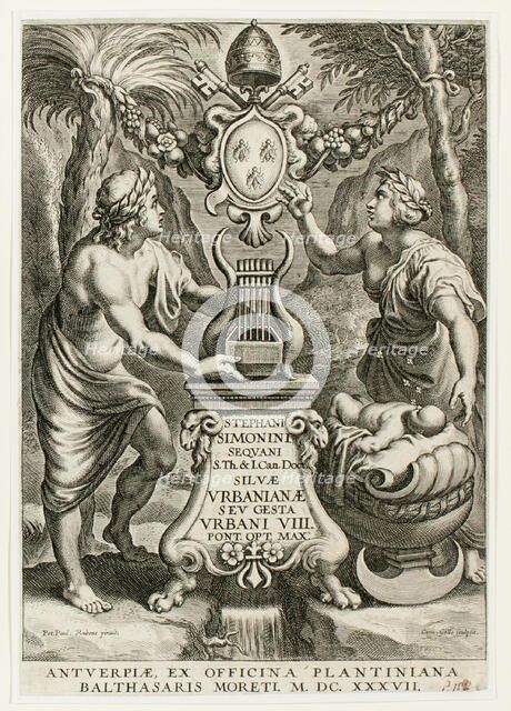Title page from Silvae Urbanianae, 1637. Creator: Cornelis Galle I.