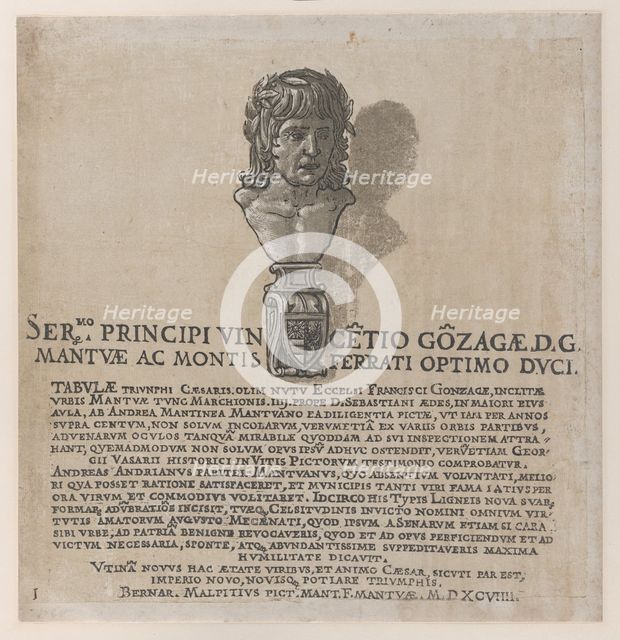 Title page from The Triumph of Julius Caesar, 1599. Creator: Bernardo Malpizzi.