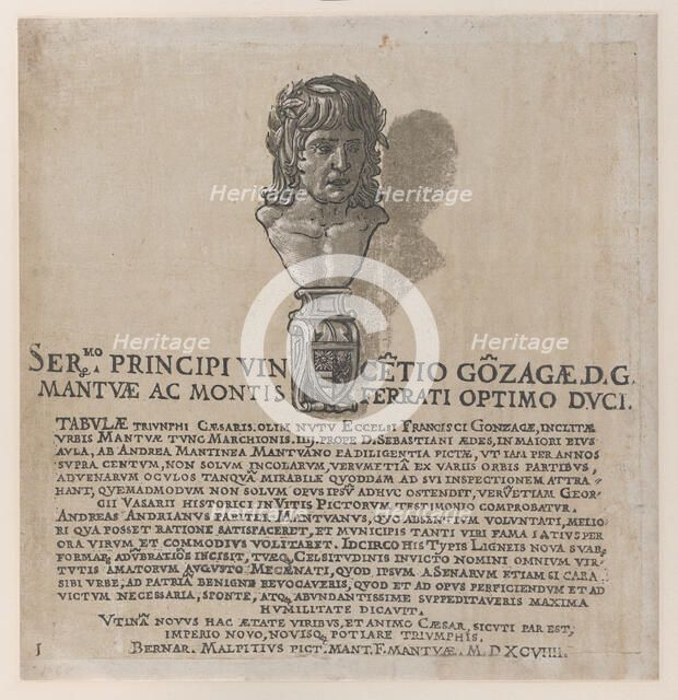 Title page from The Triumph of Julius Caesar, 1599. Creator: Bernardo Malpizzi.