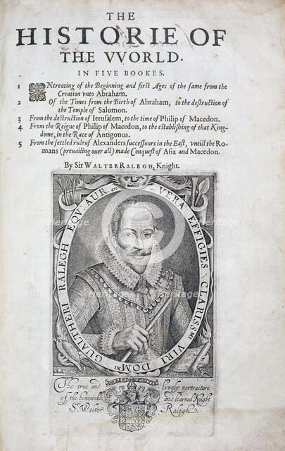 Title page from The Historie of the World by Sir Walter Raleigh, 17th century. Artist: Simon de Passe