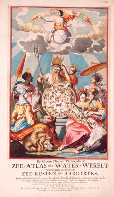 Title page from van Keulen's Chart Atlas, 1682. Creator: Aernout Naghtegael
