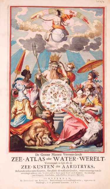 Title page from van Keulen's Chart Atlas, 1682. Creator: Aernout Naghtegael.