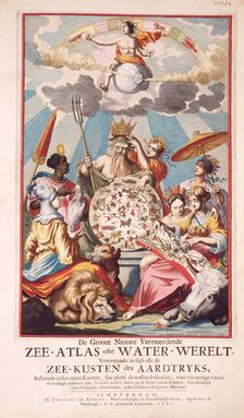 Title page from van Keulen's Chart Atlas, 1682. Creator: Aernout Naghtegael