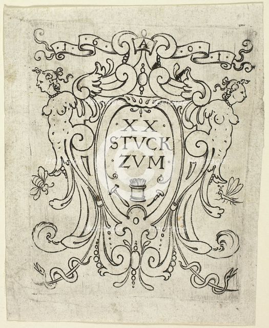 Title page, from XX Stuck zum (ornamental designs for goblets and beakers), 1601. Creator: Master AP.