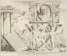 Title page: Homage to Mantegna, from "The Story of Saints James and Christopher in the Ere..., 1776. Creator: David Giovanni