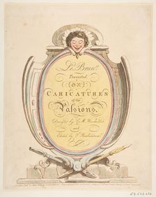 Title Page: Le Brun Travested, or Caricatures of the Passions, January 21, 1800. Creator: Thomas Rowlandson