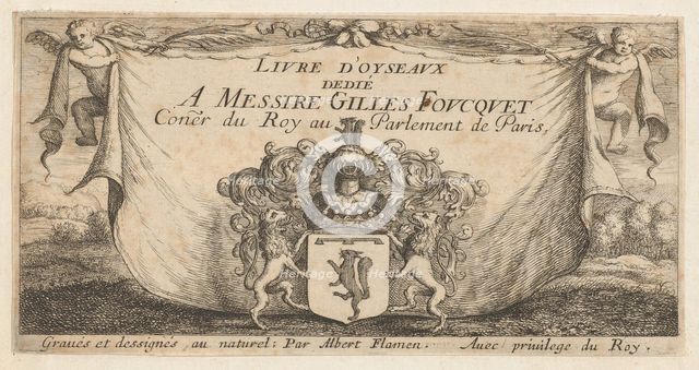 Title Page: Livre d'Oyseaux (Book of Birds), 1655-1660. Creator: albert flamen.