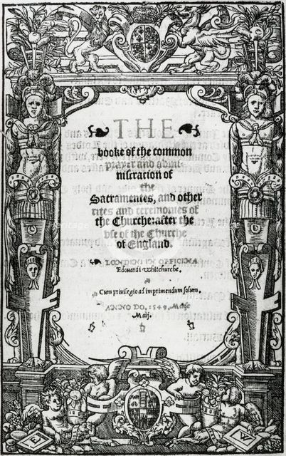 Title page of Thomas Cranmer's Book of Common Prayer, 1549. Creator: Unknown.