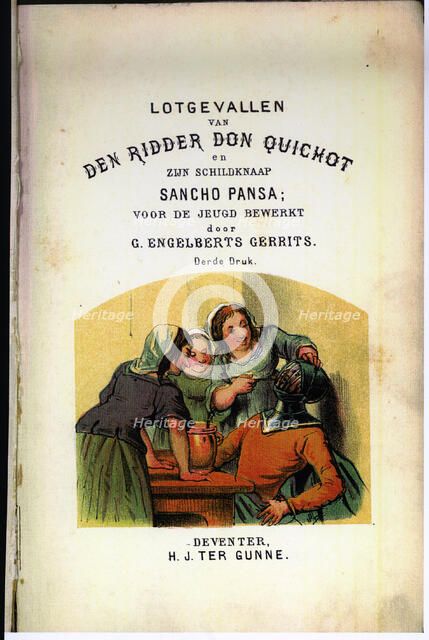 Title page of the book 'El ingenioso hidalgo Don Quijote de la Mancha' (The Ingenious nobleman Do…