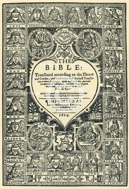 'Title Page of the Geneva Bible', 1614, (1943).  Creator: Unknown.