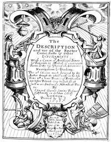 Title page of "The Description and Use of the Sector" by Edmund Gunter, 1636. Creator: Unknown